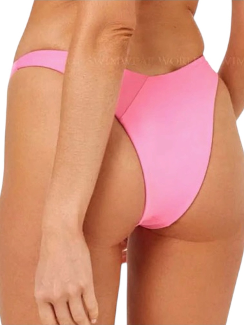 L*Space Low Tide Bitsy Bikini Bottom Guava Pink Ribbed Swimwear NWT Size XS - Picture 3 of 8